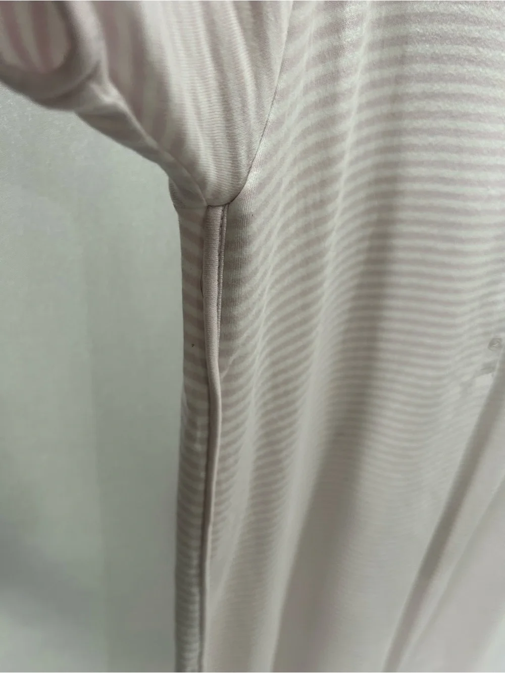 LAKE Pima Maternity Nightgown in English Rose Stripes EUC